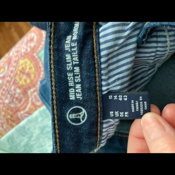 Lands-end Jeans, size 10, dark indigo,almost new,inside leg 28 1/2” - Picture 4 of 5